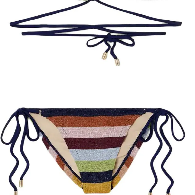 Zimmermann Alight Lurex Knit Wrap Bikini Set-3