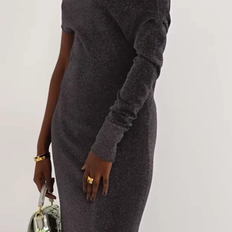 FENDI Draped Lurex Gown-5