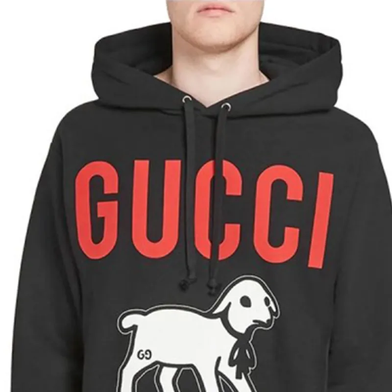 GUCCI Logo Lamb Hoodie-5