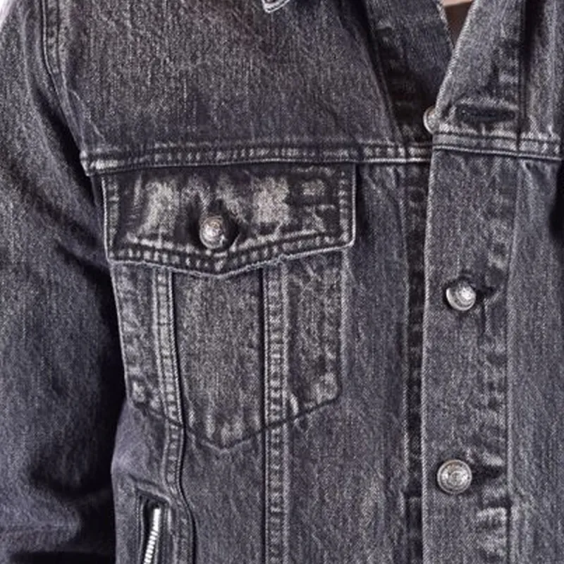 BALMAIN Denim Jackets Men Black-4