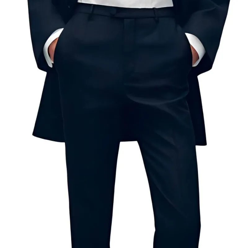 SAINT LAURENT High-Waisted Tuxedo Trousers-3