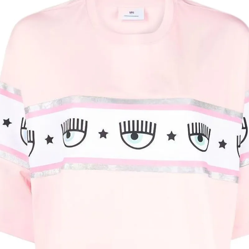 CHIARA FERRAGNI Eyelike Logo-tape T-shirt-3