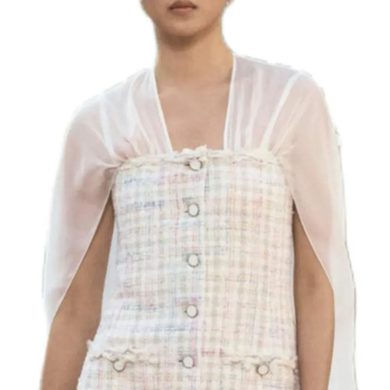 CHANEL 25S Spring Summer Collection Sleeveless Dress Women's White-4