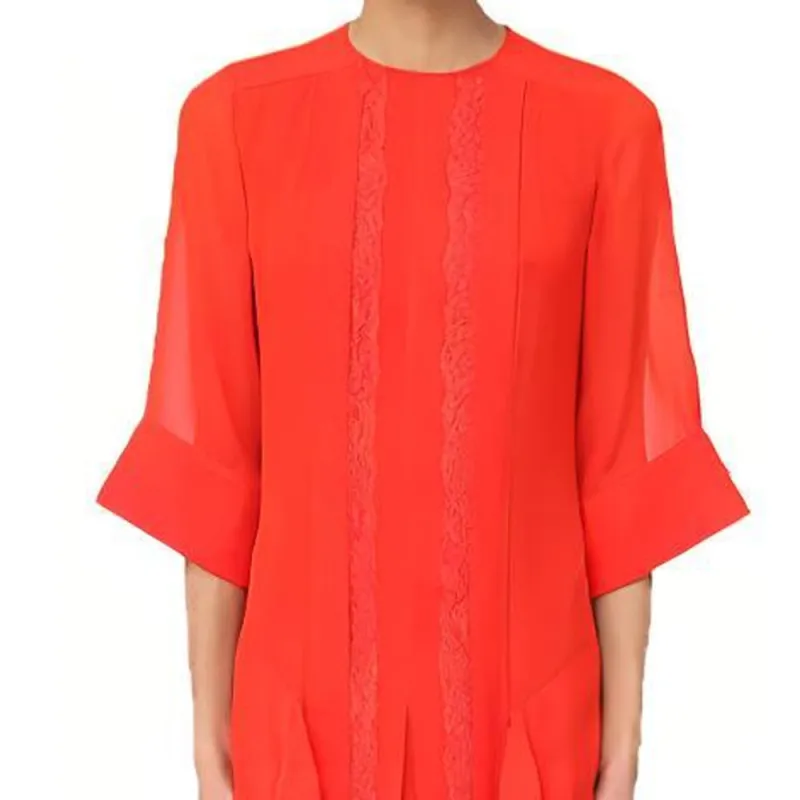 Chloé Short Sleeved Dresses Women's Red-2