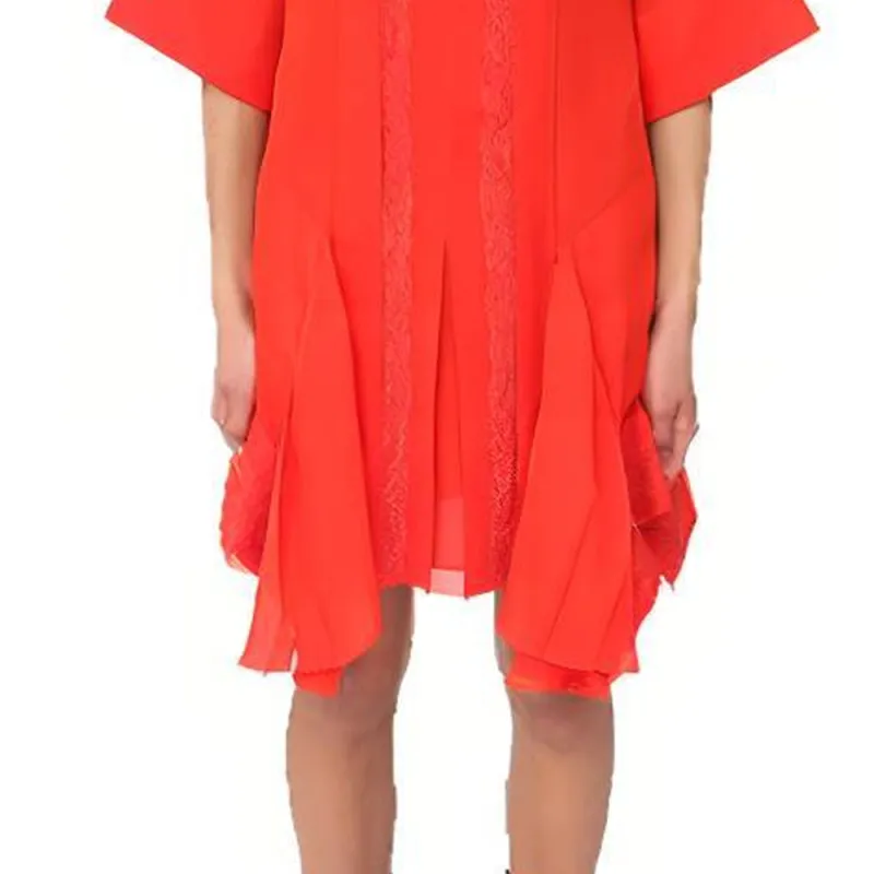 Chloé Short Sleeved Dresses Women's Red-3