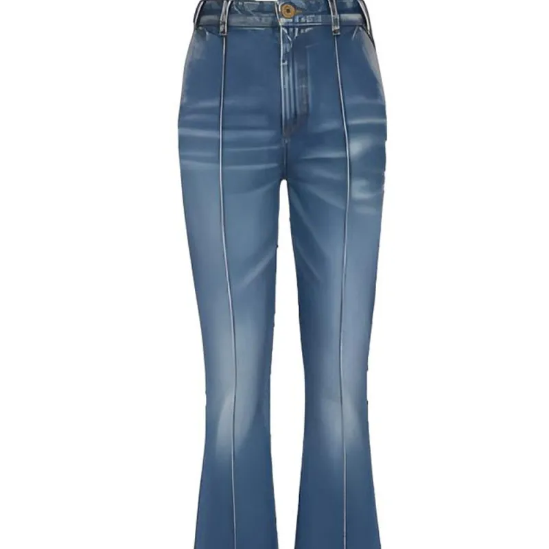 BALMAIN High waisted Cotton Flared Jeans-4