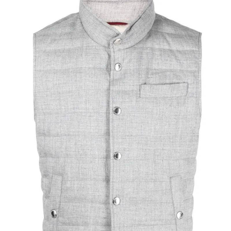 Brunello Cucinelli Vests Men Gray-4