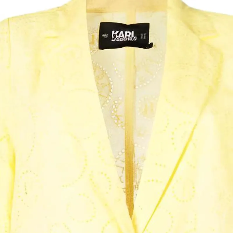 Karl Lagerfeld Broderie anglaise Cropped Cotton Blazer-4