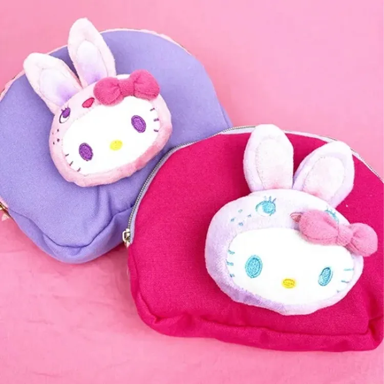 Sanrio Multicolor Rabbit Collection Hello Kitty Storage Bag With Stuffed Animal Doll Products-4