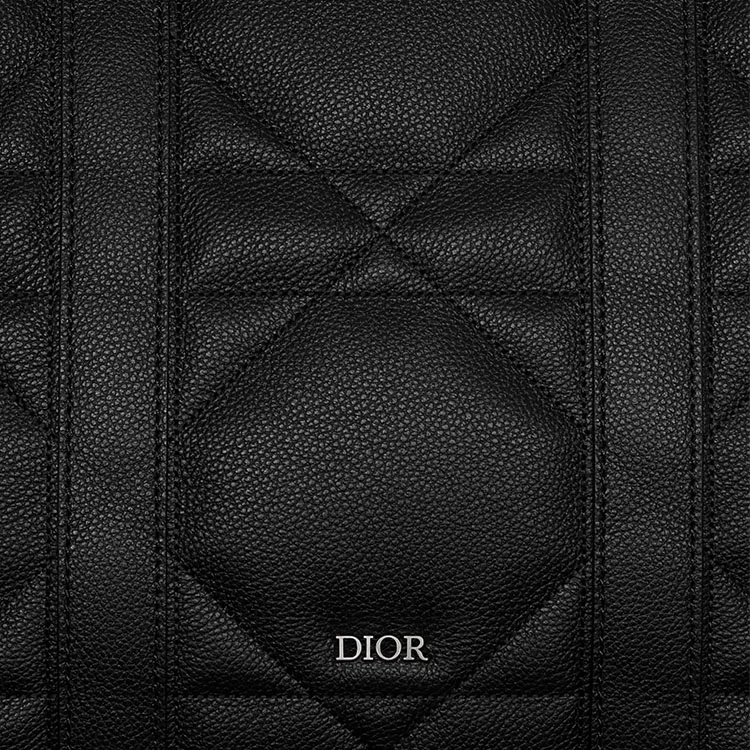 DIOR Maxicannage Calfskin Shoulder Bag, Crossbody Bag, Handbag Men's Black-4