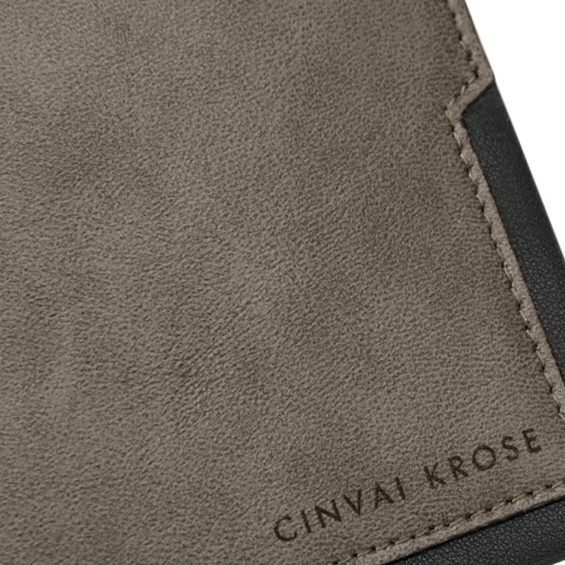 Simvay Clos Synthetic Leather Coin Purse ID Clutch Card Clip Holder Regular Men's Gray-4