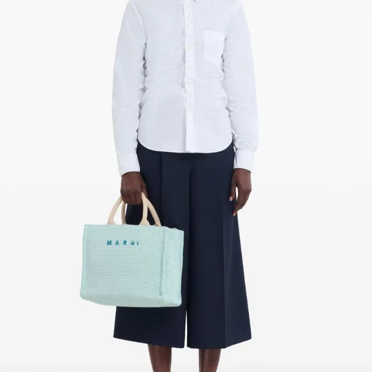 MARNI Polyamide With Leather One Shoulder Handbag Women's Blue-5