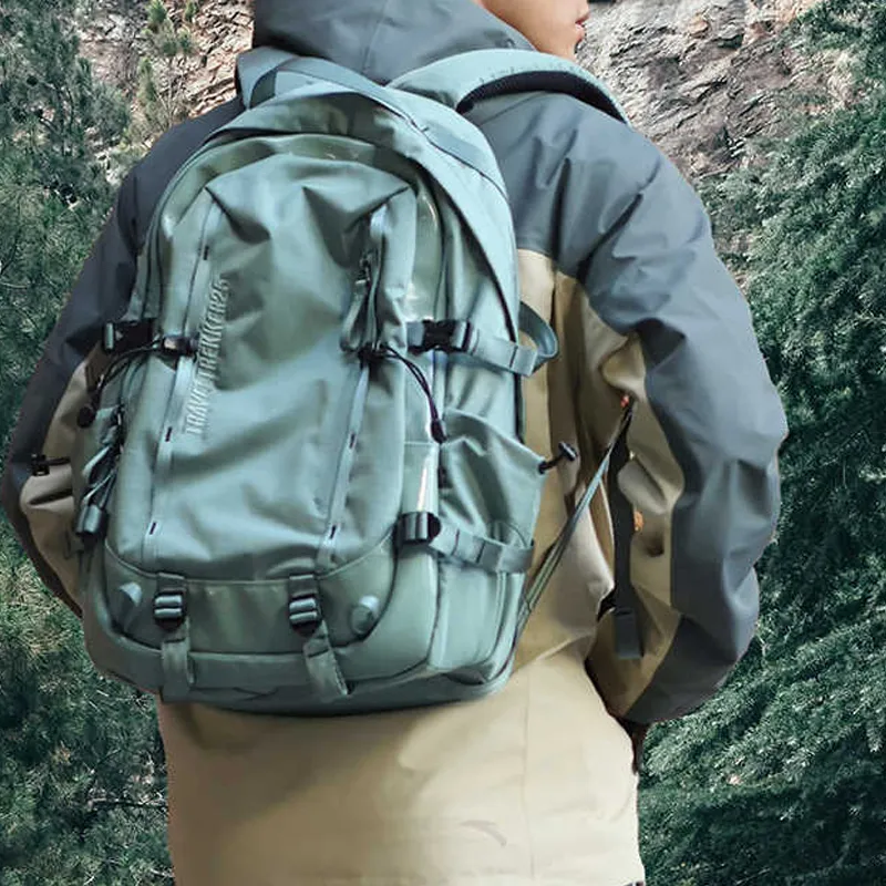 Anta Polyester Outdoor Baichuan Mountaineering Bag, Backpack Unisex Ethereal Green-4