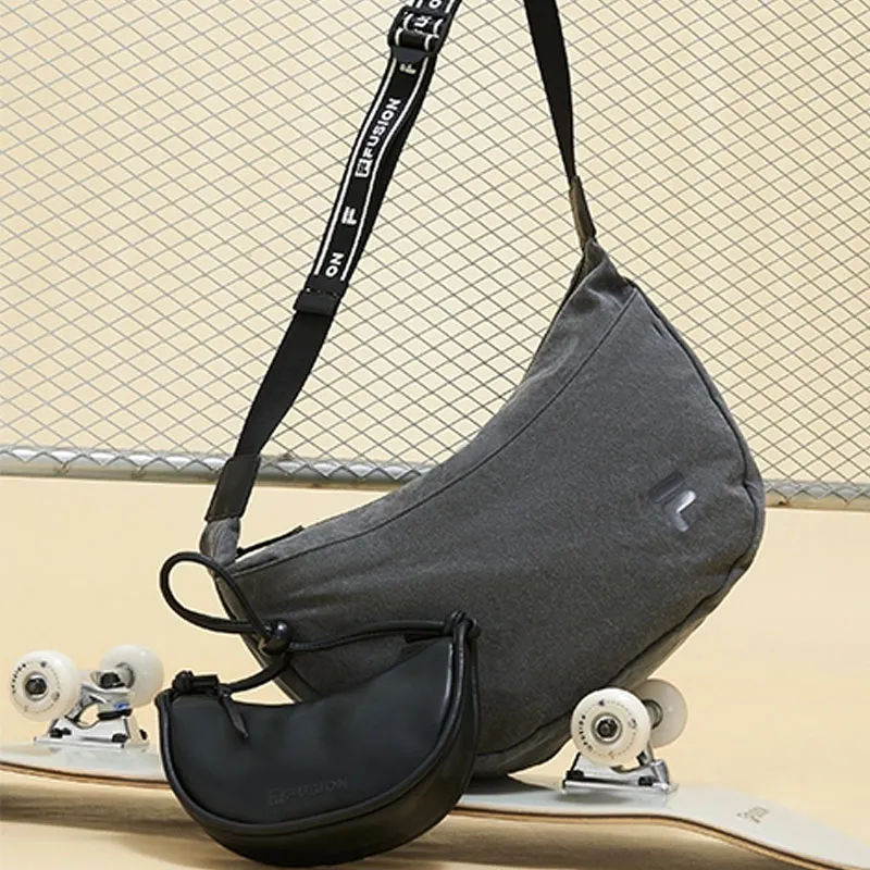 FILA FUSION Fabric Shoulder Bag Crossbody Bag Extra Small Unisex Washed Gray-4