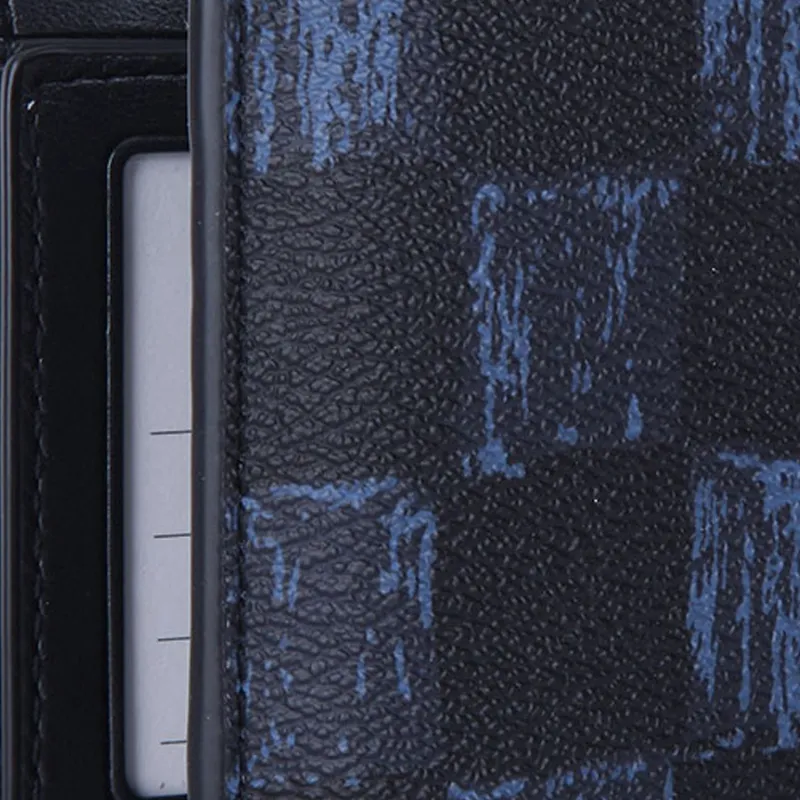 COACH Compact PVC Wallet Clutch Men's Blue Black-5