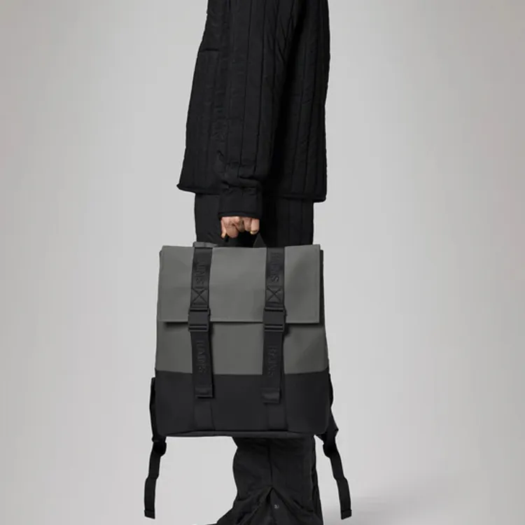 Rains Polyester Backpack Regular Unisex Gray-4
