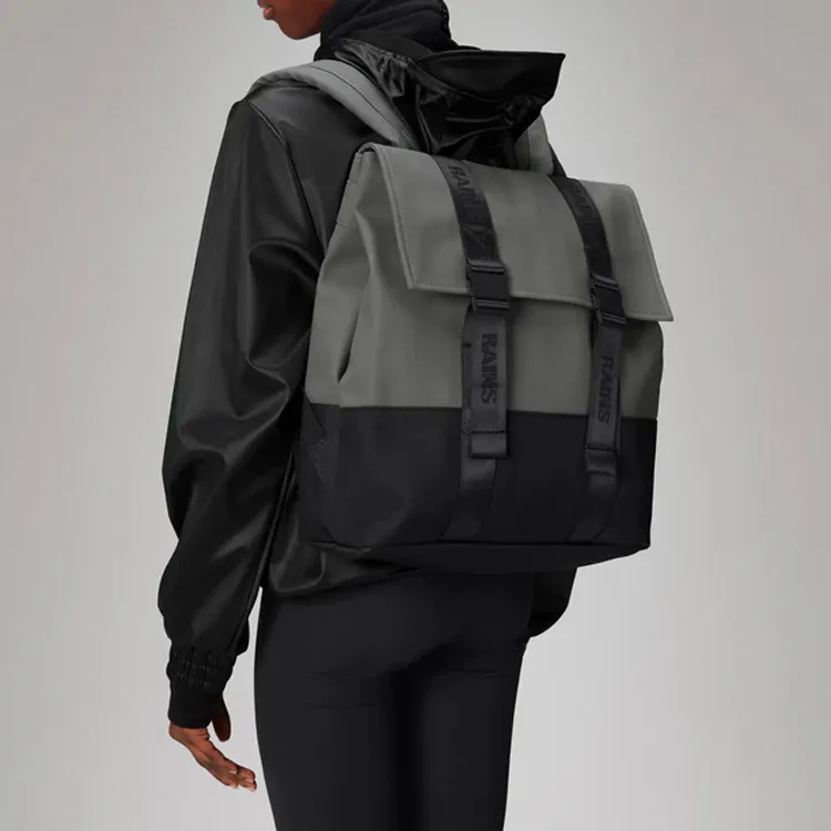 Rains Polyester Backpack Regular Unisex Gray-3