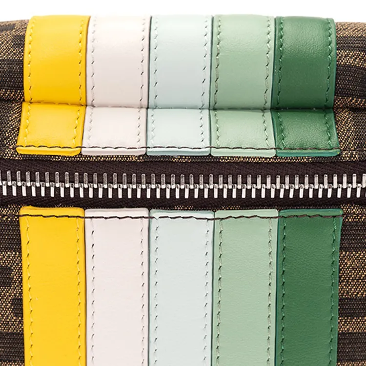 FENDI Jacquard Canvas With Leather Canvas Bag, Fanny Pack, Sling Bag Kids' Brown/Yellow/Multicolor-4