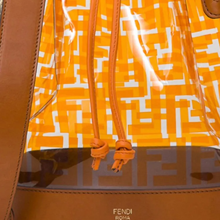 FENDI Mon Tresor Patchwork Bucket Bag Handbag Shoulder Bag Small Size Women's Brown-3