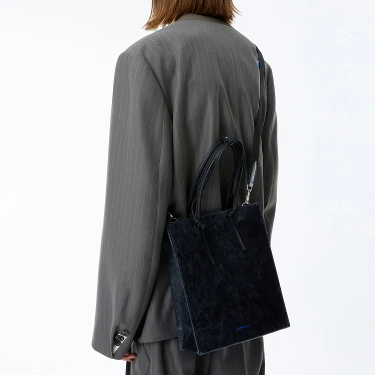 ADER ERROR Cow Leather Shoulder Bag, Crossbody Bag, Handbag Regular Men's Black-3