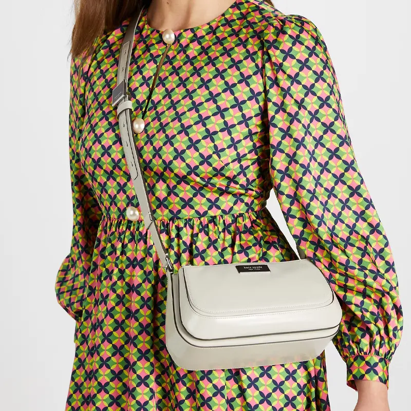 Kate Spade Sam Recycled Nylon Shoulder Bag, Crossbody Bag Medium Size Women's White-4