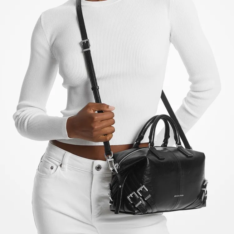 MICHAEL KORS Cow Leather One Shoulder Handbag Small Size Unisex Black-2