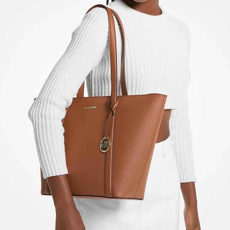 MICHAEL KORS Coated Canvas Tote Bag Shopping Bag Shoulder Bag Handbag Large Size Women's Leather Brown-2