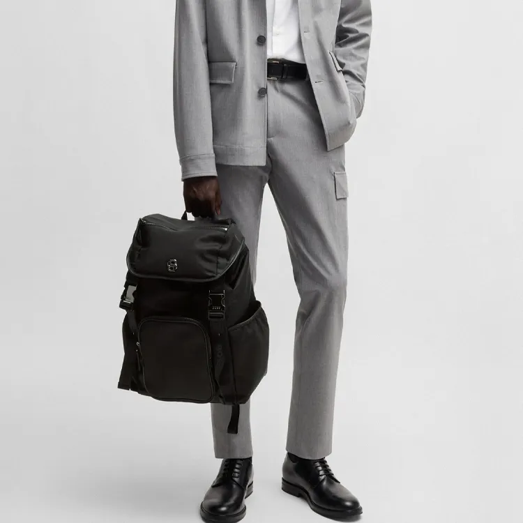 HUGO BOSS Polyester Backpack Regular Men's Black-3