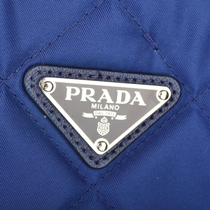 PRADA Fabric Tote Bag Shopping Bag Crossbody One Shoulder Handbags Women's Royal Blue-3