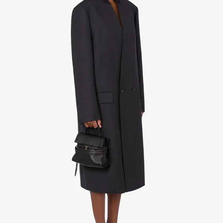 MOSCHINO Sheepskin Handbag Small Size Women's Black-4