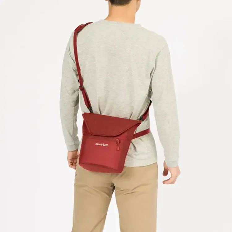 MONTBELL Nylon Camera Bag, Crossbody Bag, Shoulder Bag Medium Size Unisex Red-1