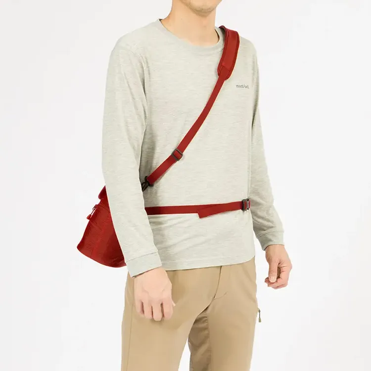 MONTBELL Nylon Camera Bag, Crossbody Bag, Shoulder Bag Medium Size Unisex Red-2