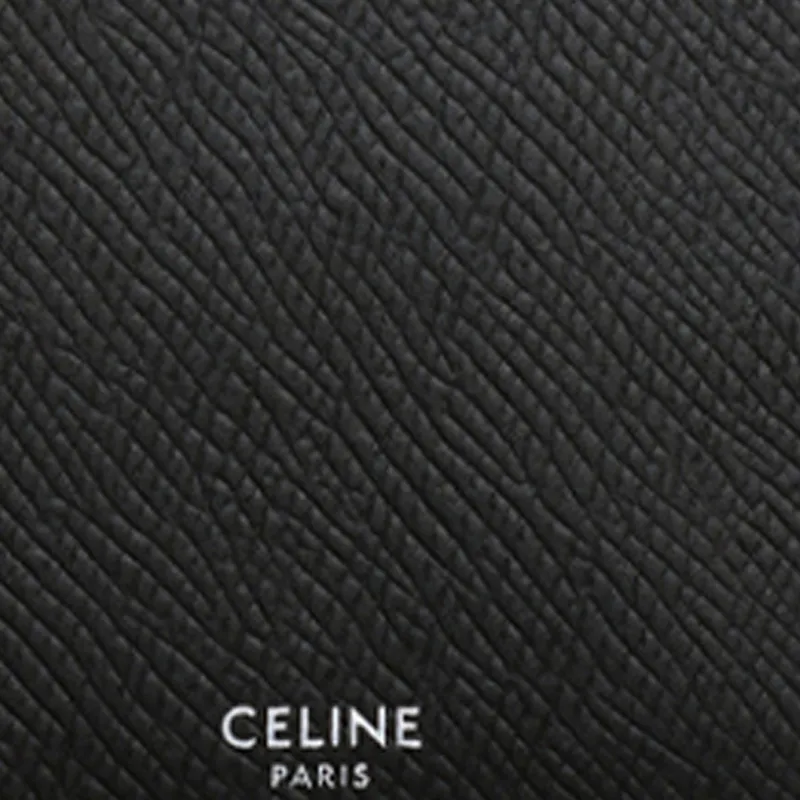 CELINE Grain Cow Leather Wallet Men's Black-5