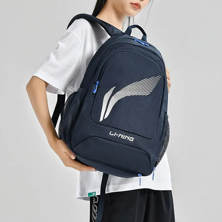 LiNing Polyester Backpack Regular Unisex Navy Blue-4