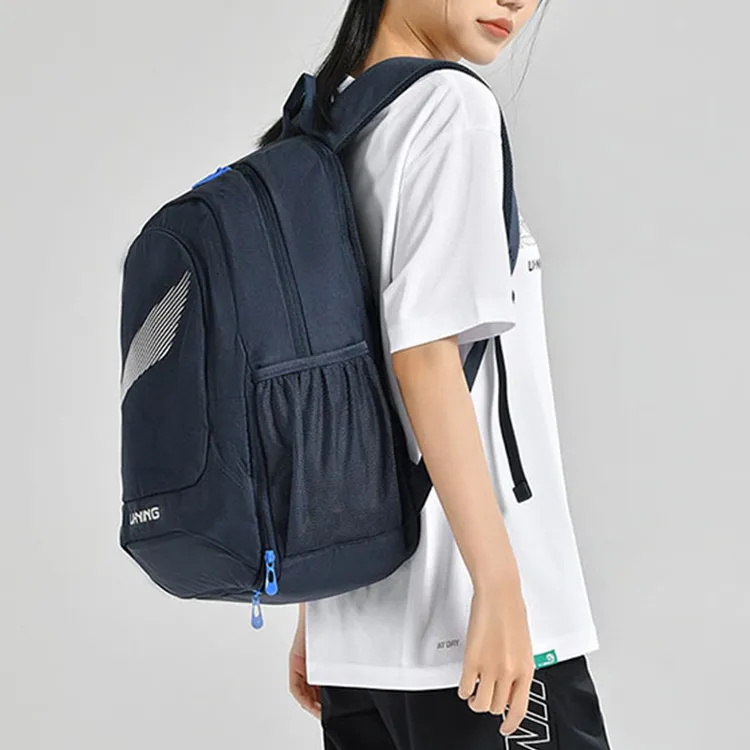LiNing Polyester Backpack Regular Unisex Navy Blue-3