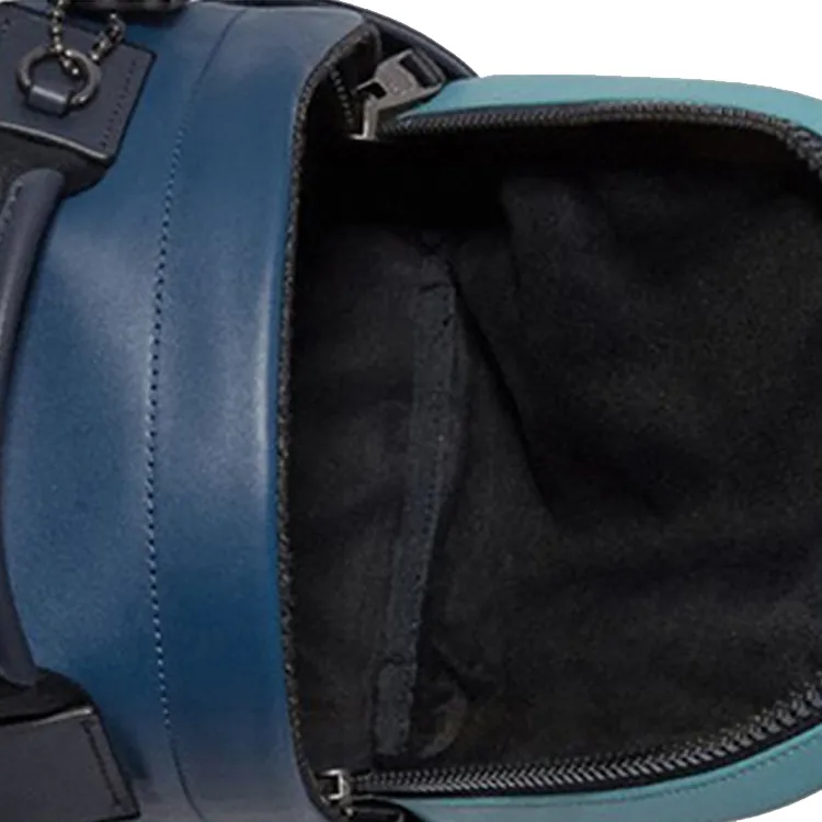 COACH Edge Cow Leather One Shoulder Backpack Handbag Men's Blue Mixed Color-2