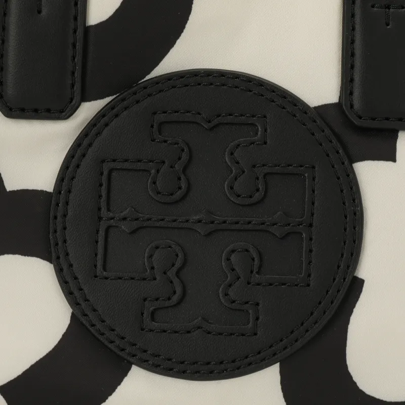 TORY BURCH Ella Polyester Tote Bag Shopping Bag Shoulder Bag Crossbody Bag Handbag Mini Women's Cream White & Black-4