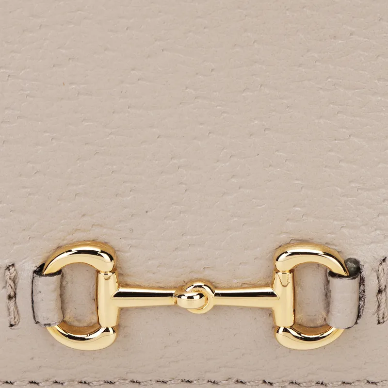 GUCCI Leather Card Holder Women's Milk Coffee-4