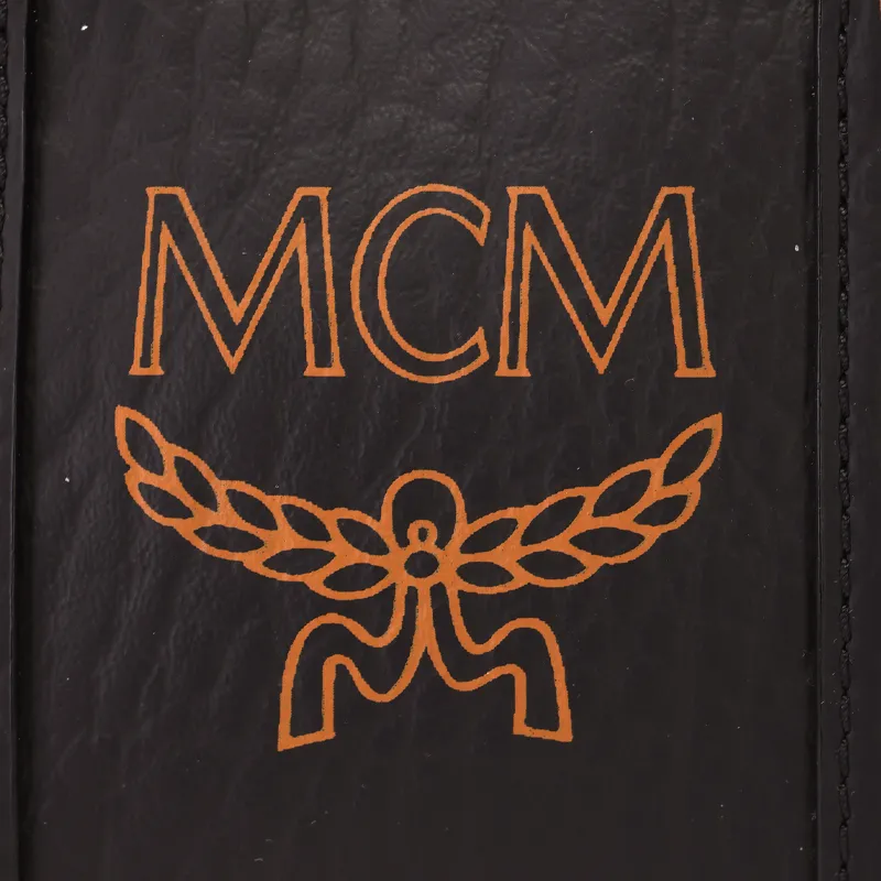 MCM Aren Coated Canvas Boston Bag Crossbody Bags Handbags Small Size Women's Black-4