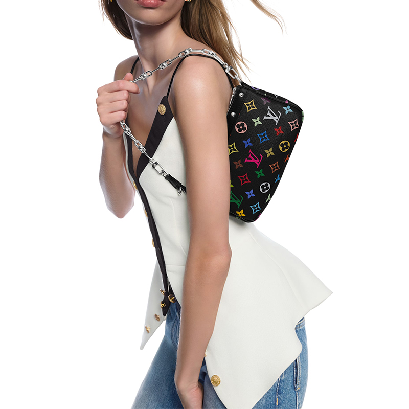 LOUIS VUITTON X Takashi Murakami Pochette Accessoires Black