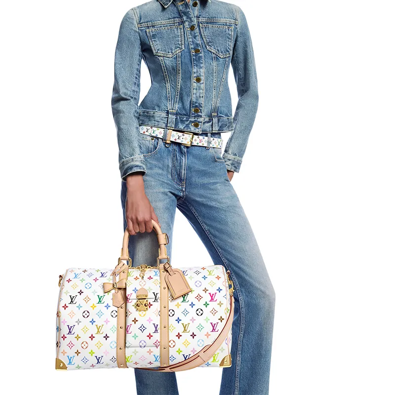 LOUIS VUITTON X Takashi Murakami Keepall Bandouliere 45 White Multicolored-6