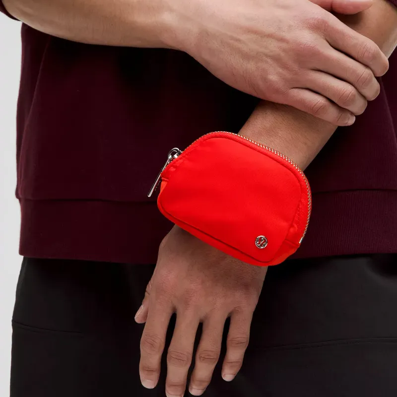 Lululemon Everywhere Nylon Coin Purse Extra Mini Unisex Red-3