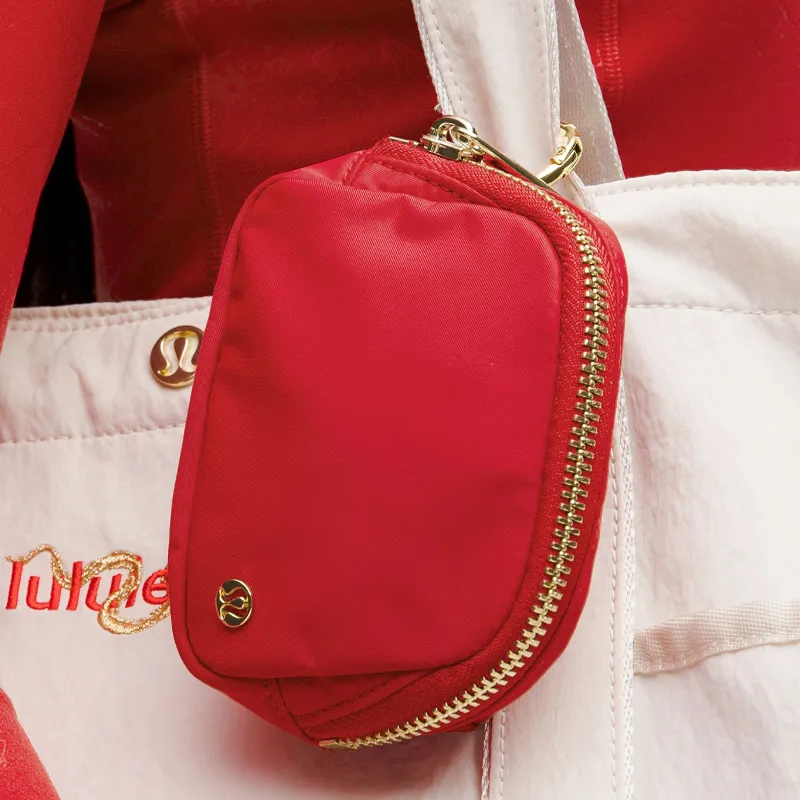 Lululemon Everywhere Nylon Coin Purse Nano Women's Dark Red-3
