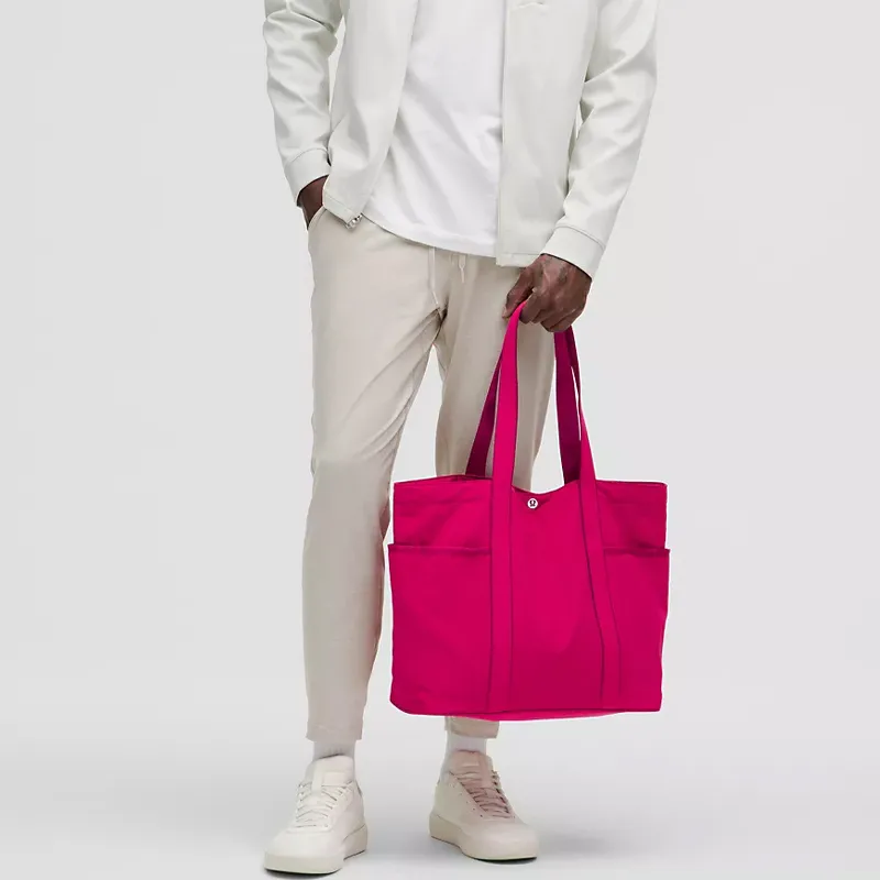 Lululemon Recycled Nylon Tote Bag, Shopping Bag, Shoulder Bag Regular Unisex Raspberry-3