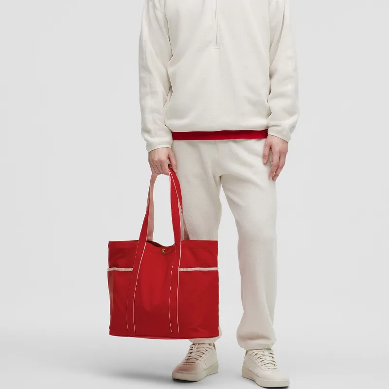 Lululemon Nylon Handbag, Shoulder Bag Unisex Red-3