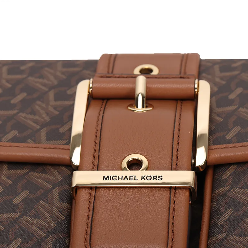 MICHAEL KORS Coated Canvas With Polyester Lining Handbag Shoulder Bag Medium Size Women's Brown-4