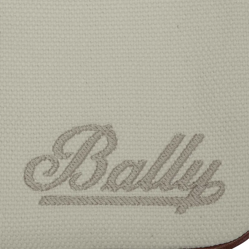 BALLY Fabric With Cow Leather Messenger Bag, Shoulder Bag, Crossbody Bag Medium Size Women's White-4