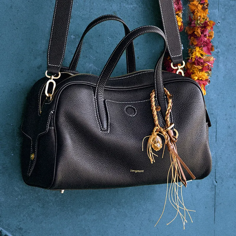 Songmont Vegetable Tanned Leather Bag Accessory Unisex Multicolor-18