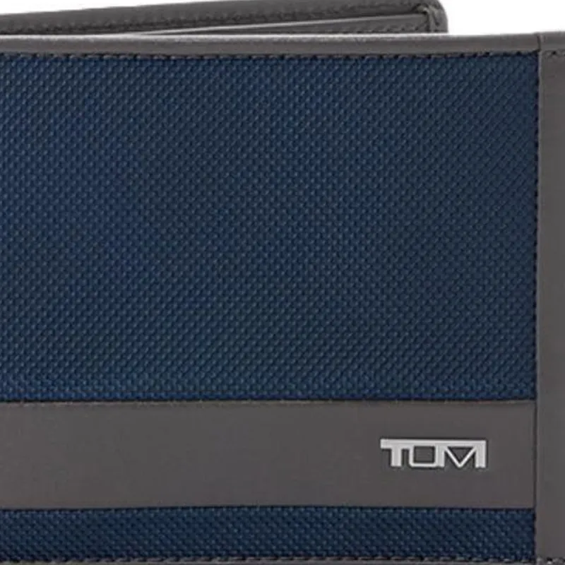 TUMI Polyamide Wallet Men's Marine Blue & Gray-3