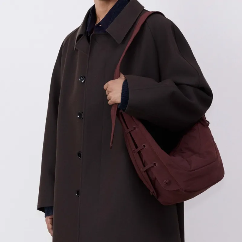 Lemaire Fabric Shoulder Bag Unisex Crushed Berry-3